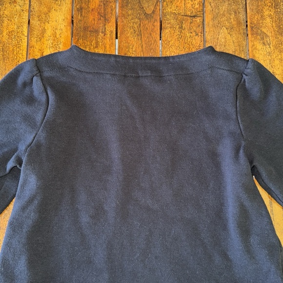 Janie and Jack Girls 4T Black Fur Trim Top - Picture 6 of 7